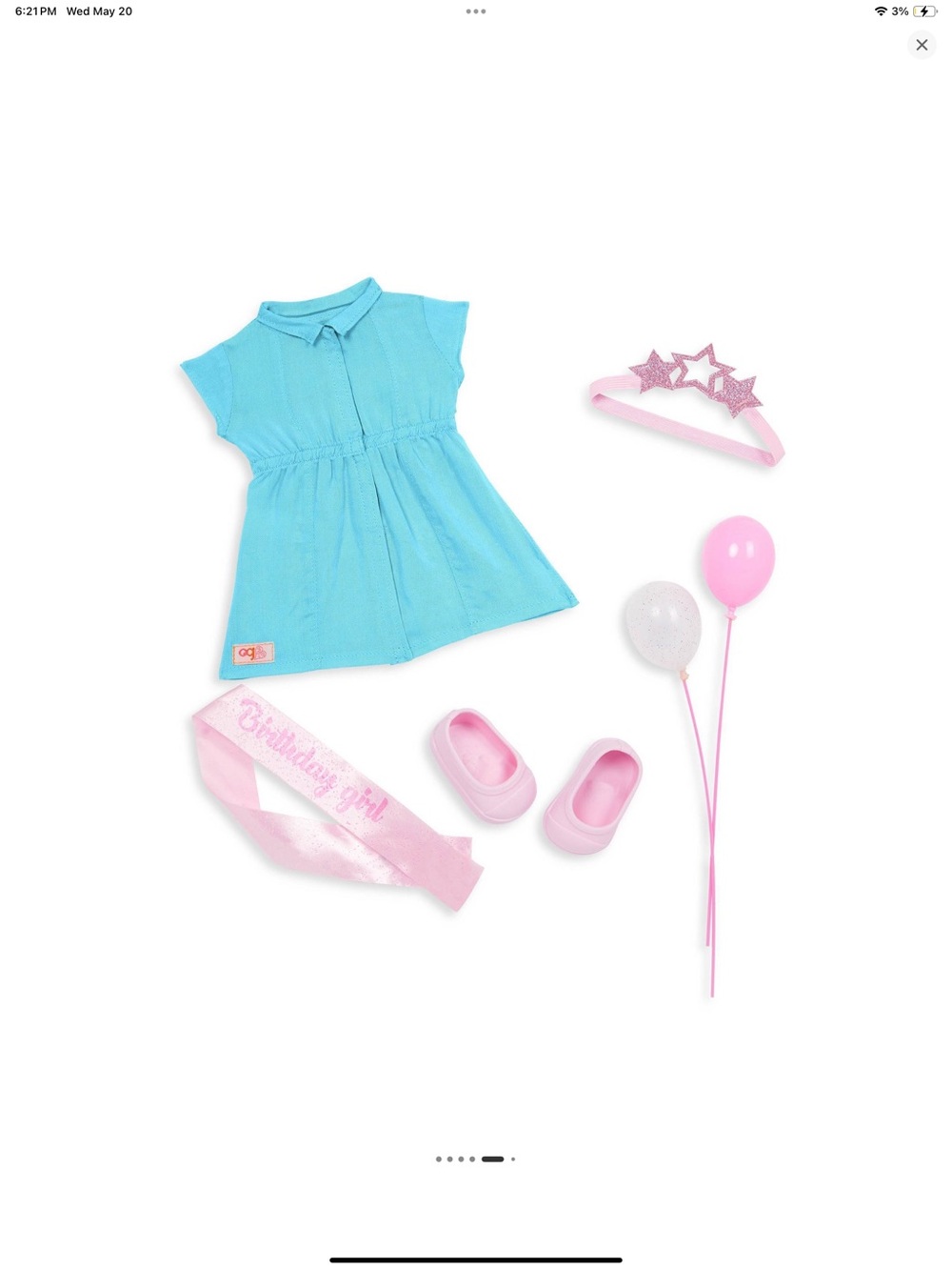 Our generation Anita Birthday Girl Doll in Turquoise Dress with Pink Sash - Picture 5 of 10